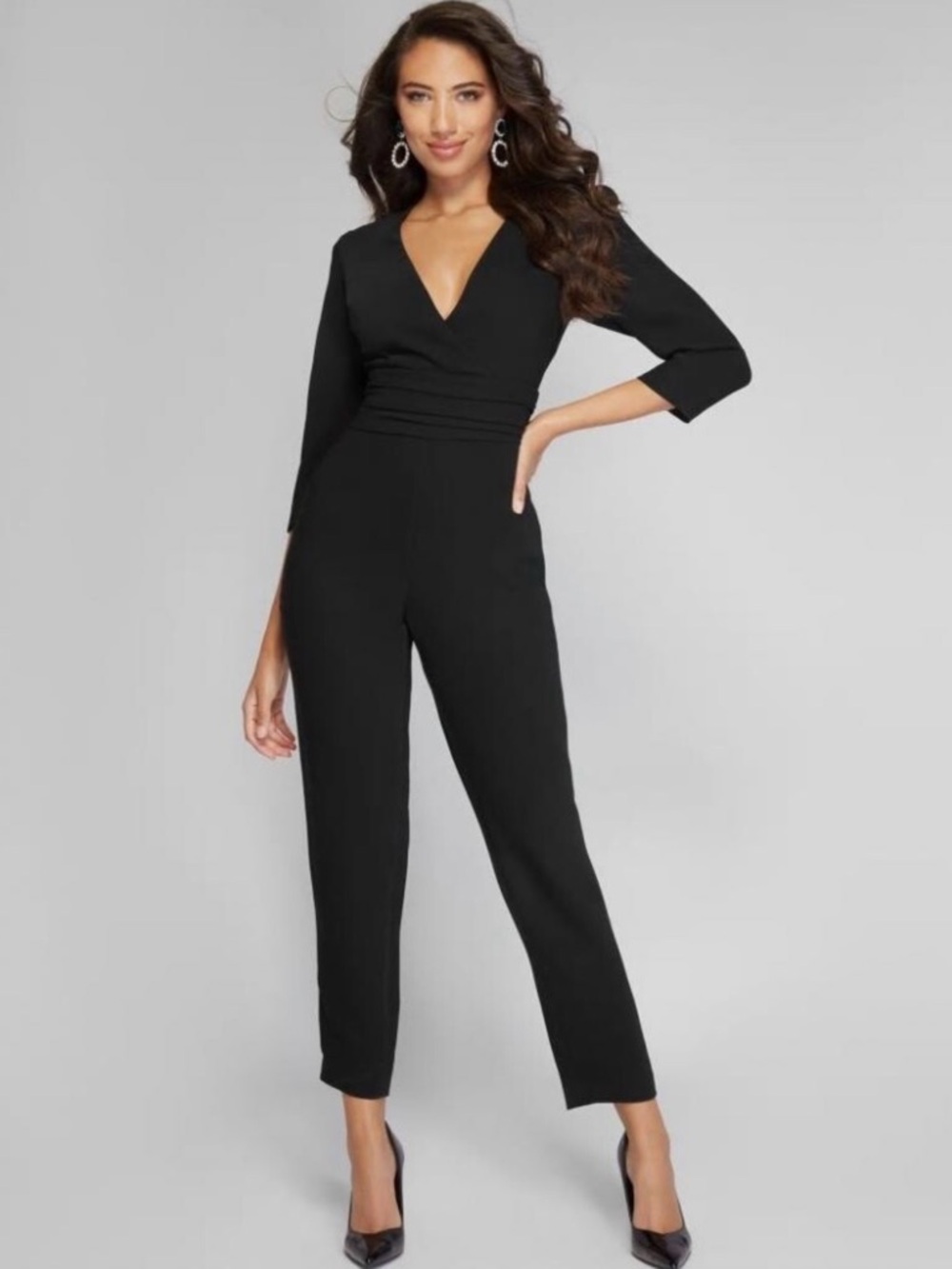 Marciano By Guess Audra Surplice Classic Black V-Neck Jumpsuit - Women